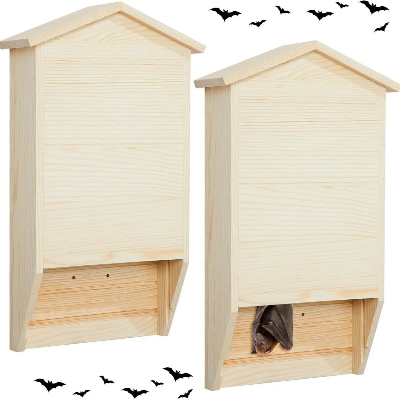 Outdoor Log Color Wooden Two-room Large bat Shelter